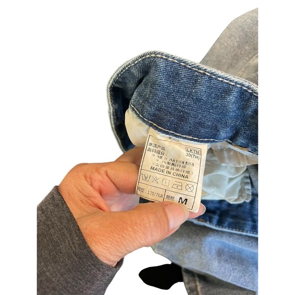 Locketomy Denim Jeans Womens M/28 Blue High Rise Wide Leg Light Wash Boho - Picture 10 of 12